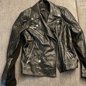 Express Faux Leather Motorcycle Jacket Large